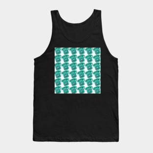 Jade green vintage telephone pattern Tank Top